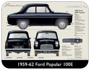 Ford Popular 100E 1959-62 Place Mat, Medium